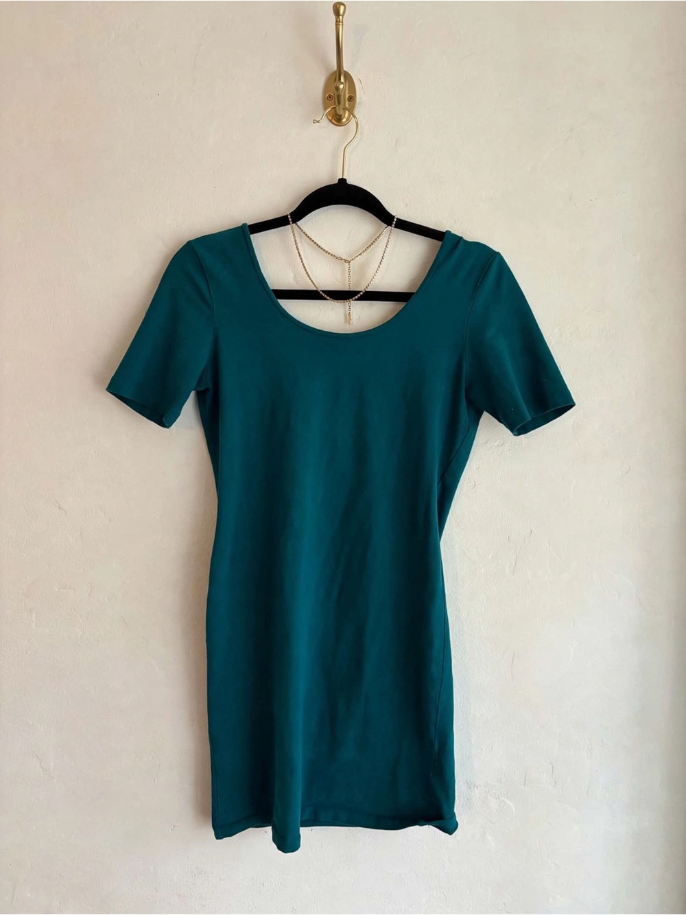 Forever 21 Teal Open Back Bodycon Mini Dress Y2K Indie Sleaze L